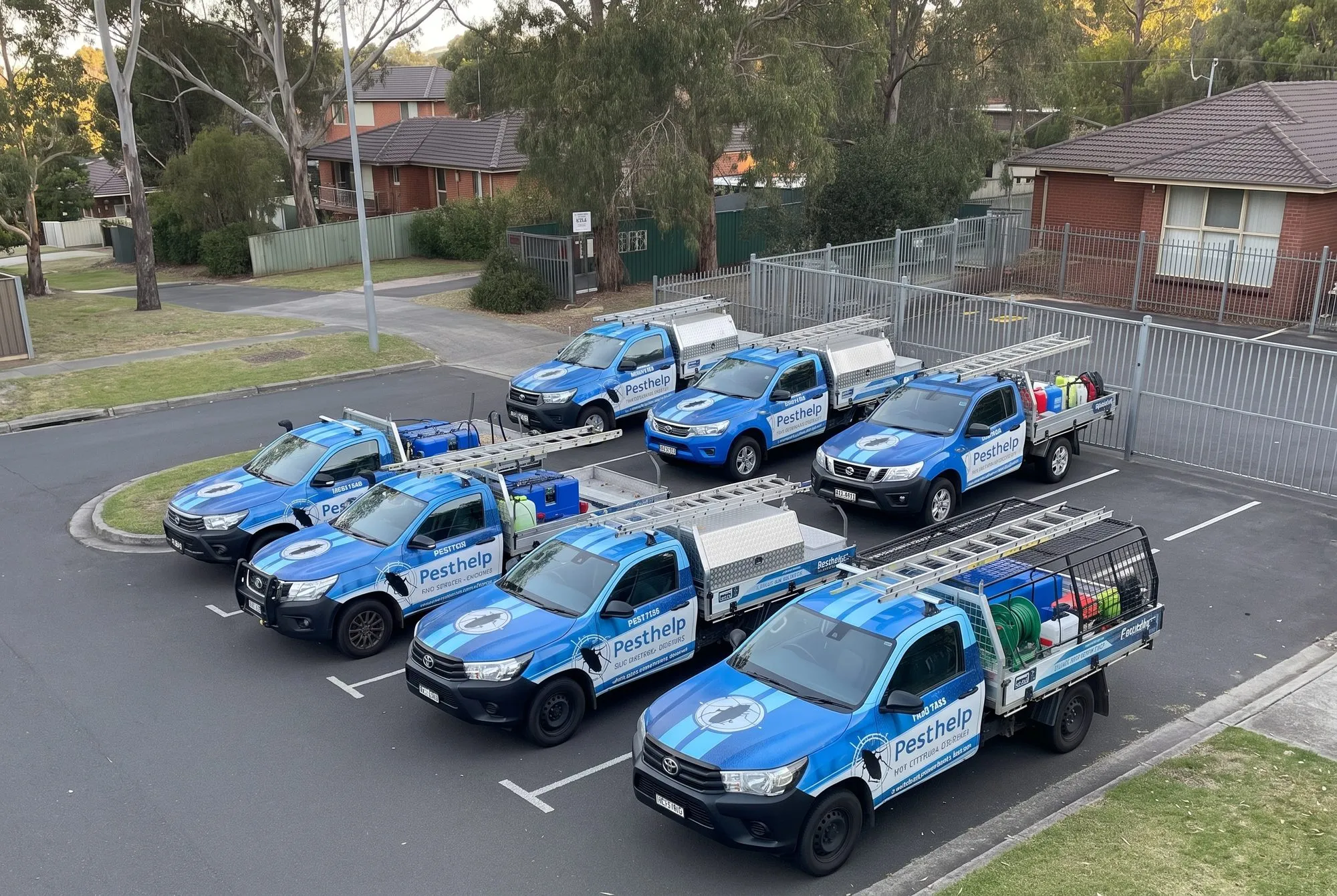 The Pesthelp crew with the work vehicles