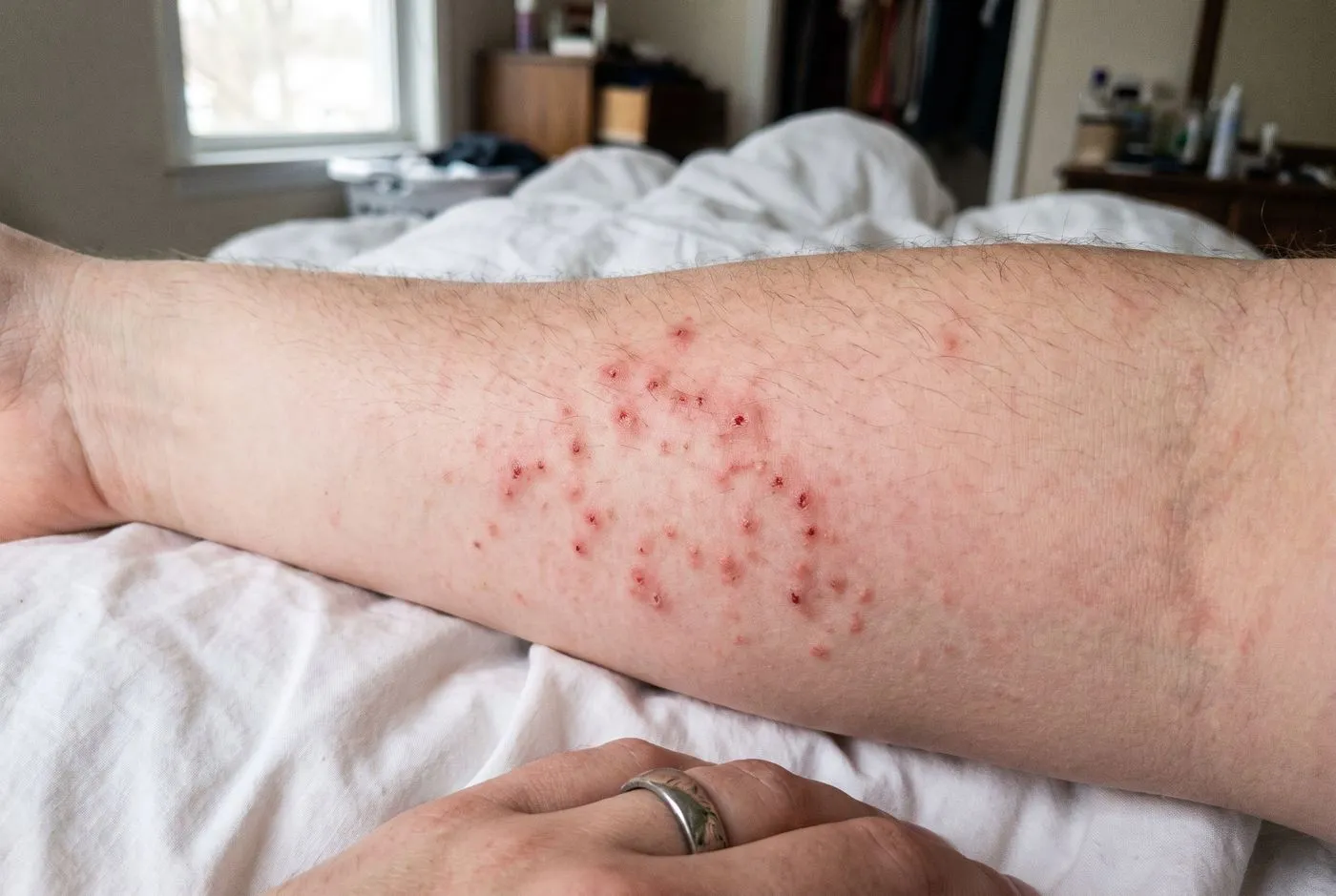 Bites in rows or clusters