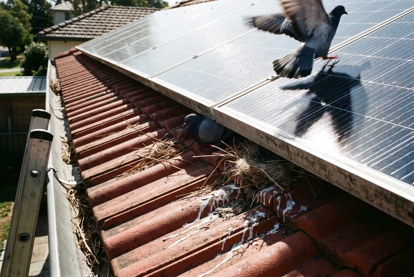 Nesting under solar panels