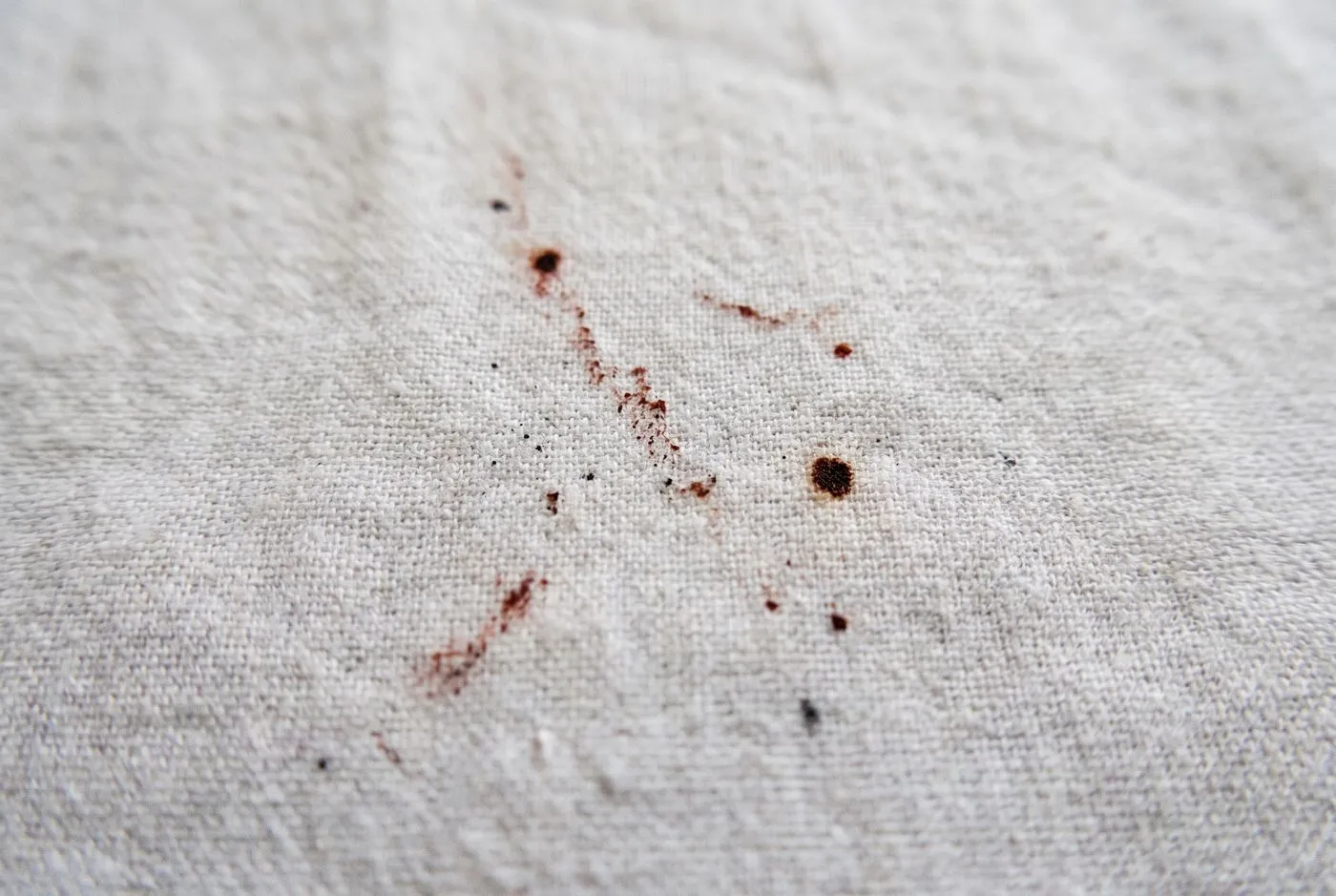 Blood spots on sheets