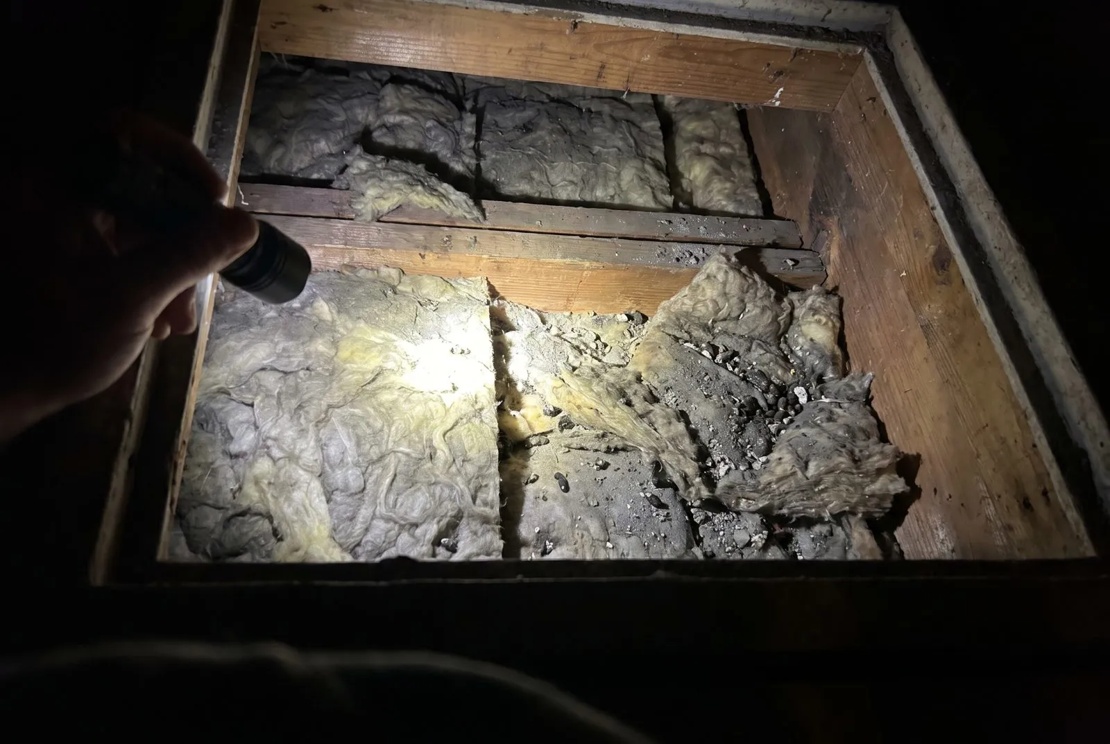 Torn insulation