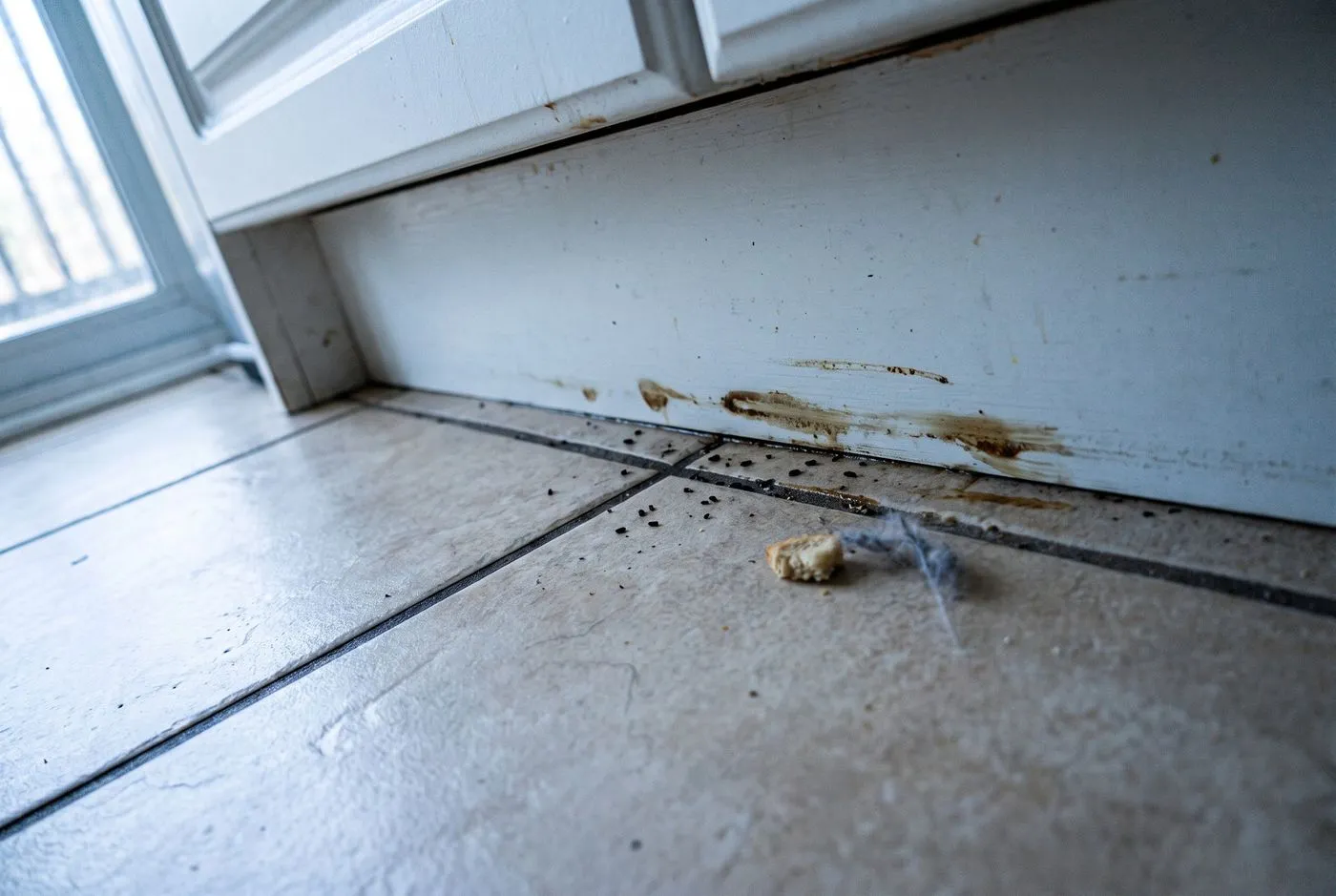 Smear marks along skirtings